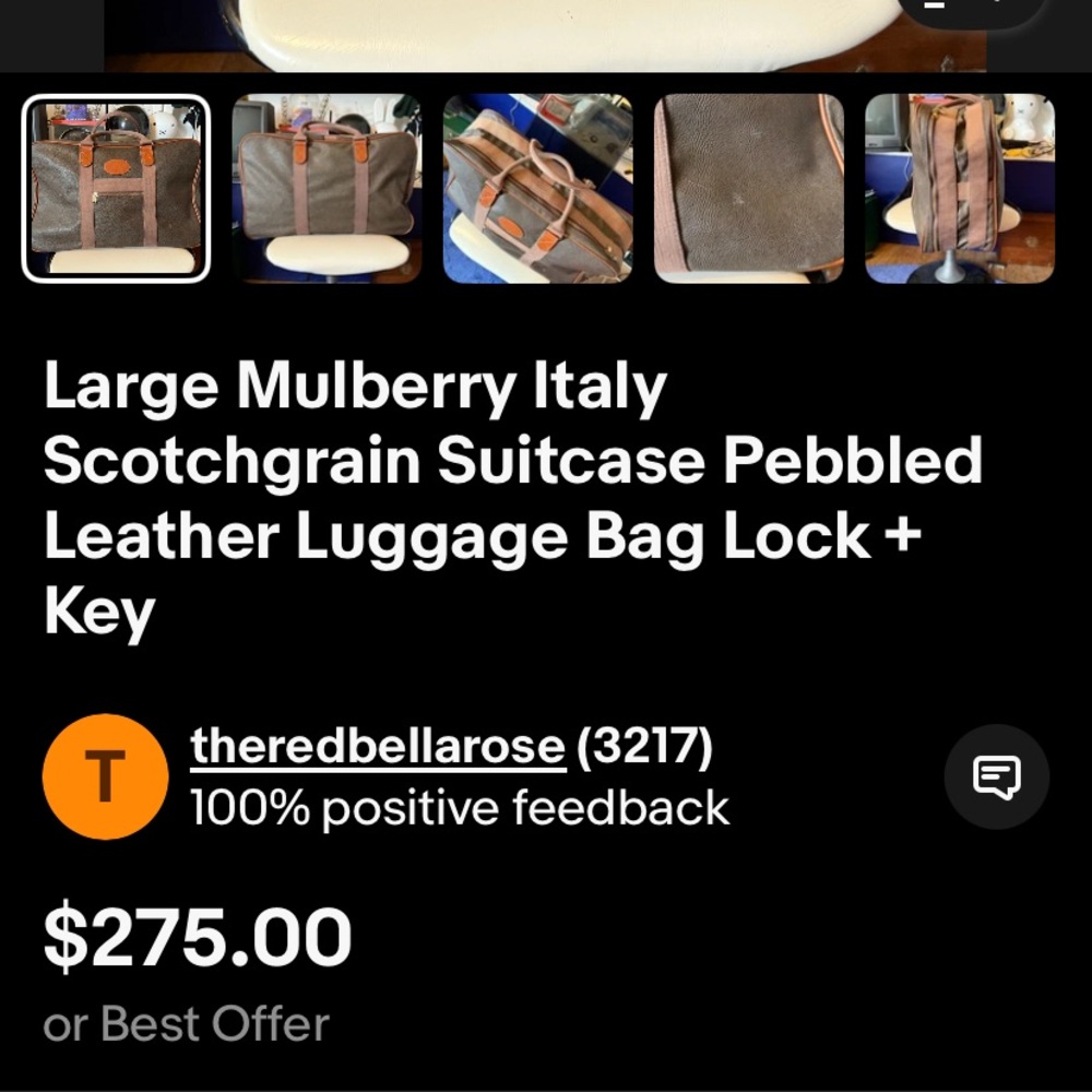 ***Host Pick*** Mulberry Brown Leather Weekender Bag, Water Resistant, Brass - Picture 8 of 8